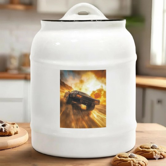 Muscle Car in Firestorm Drift Ceramic Cookie Jars
