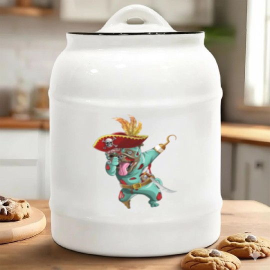 Dabbing Pirate Zombie Pug Cute Halloween Pugs  Ceramic Cookie Jars