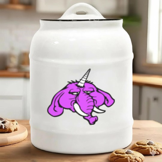 Unicorn Big Elephant Sitting Angry Sad Funny Cool Ceramic Cookie Jars