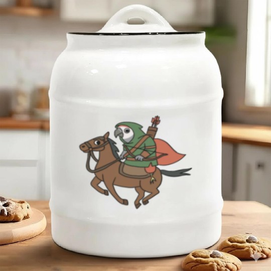 Epic Archer Parrot Riding Horse Ceramic Cookie Jars