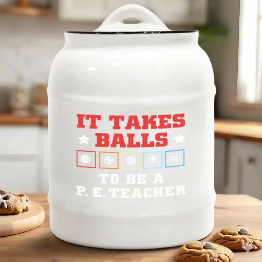 Physical Education School PE Teacher Ceramic Cookie Jars