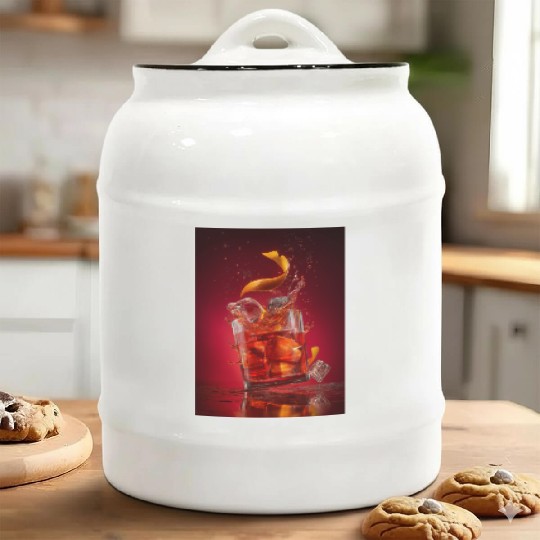 Splashing Negroni Cocktail Ceramic Cookie Jars
