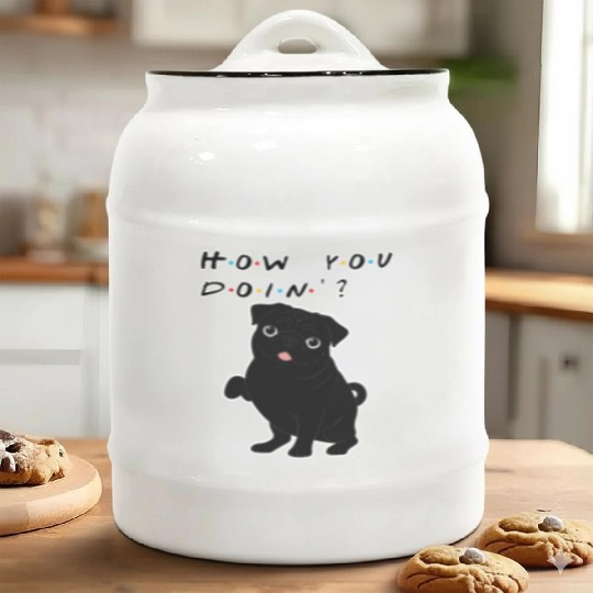 How You Doin’? Black Pug – Funny Friends TV Show Ceramic Cookie Jars