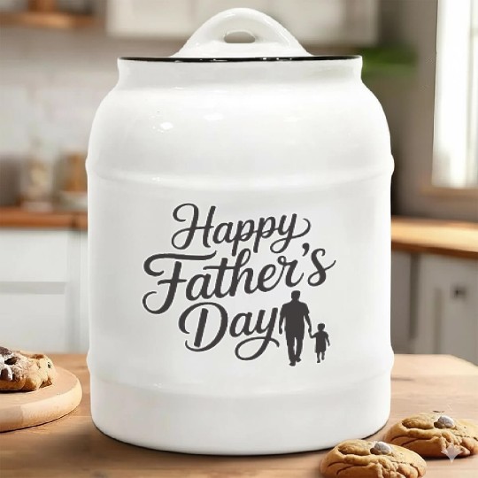 Happy Father’s Day – Stylish Typography Design Ceramic Cookie Jars