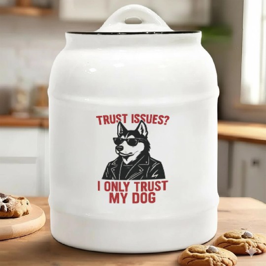 Trust Issues Husky Dog Ceramic Cookie Jars
