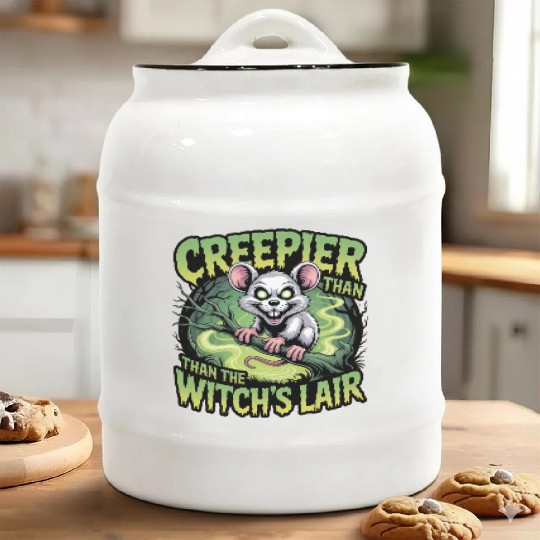 Creeper Mouse in Witch's Lair Design Ceramic Cookie Jars