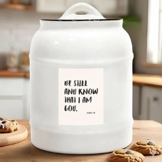 Psalm 46 Minimalist Christian poster Ceramic Cookie Jars