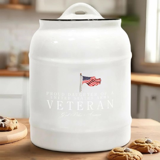 Proud Daughter Of A US Army Veteran Ceramic Cookie Jars