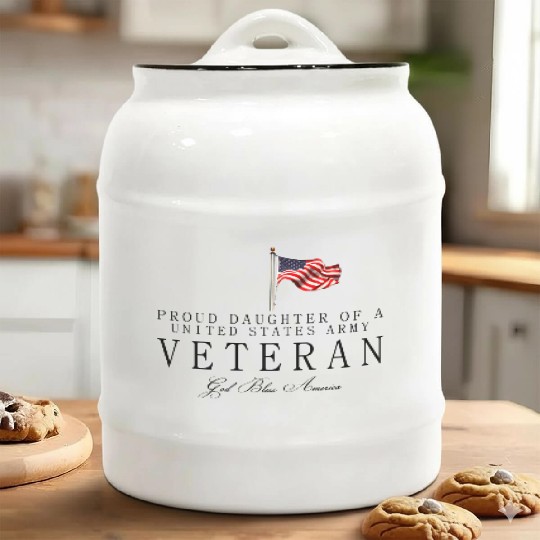 Proud Daughter Of A US Army Veteran Ceramic Cookie Jars