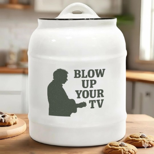 Blow Up Your TV! Dark Green Ceramic Cookie Jars