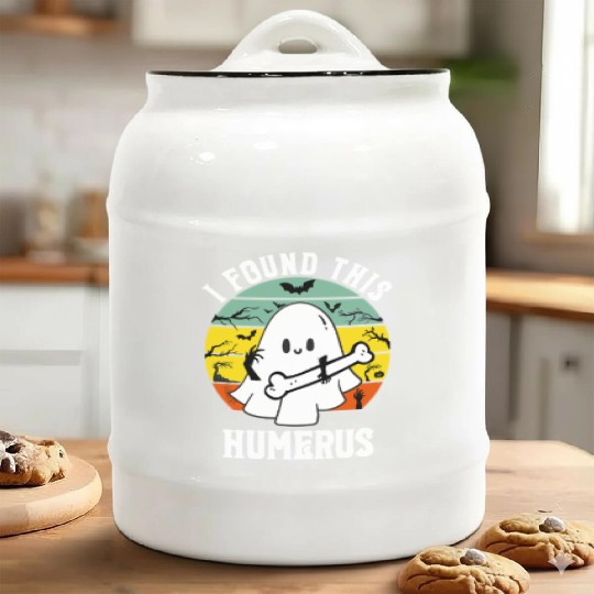 Funny Ghost Pun I Found This Humerus Halloween Ceramic Cookie Jars