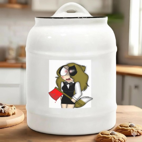 Horror-Themed Zombie Waitress Design Ceramic Cookie Jars