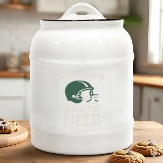 Sunday Football Field Design Ceramic Cookie Jars