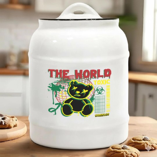 Toxic World Kawaii Bear Artwear Ceramic Cookie Jars