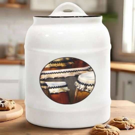 Japanese Drums Ceramic Cookie Jars