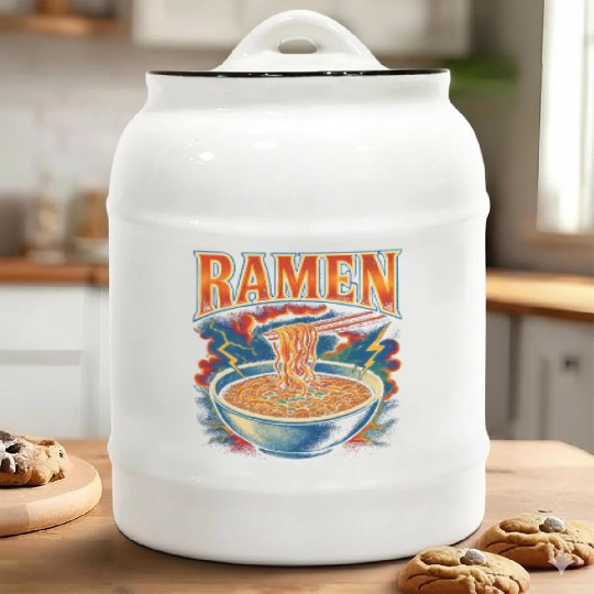 Ramen Favorite Food Funny Weird 90s Ramen Ceramic Cookie Jars