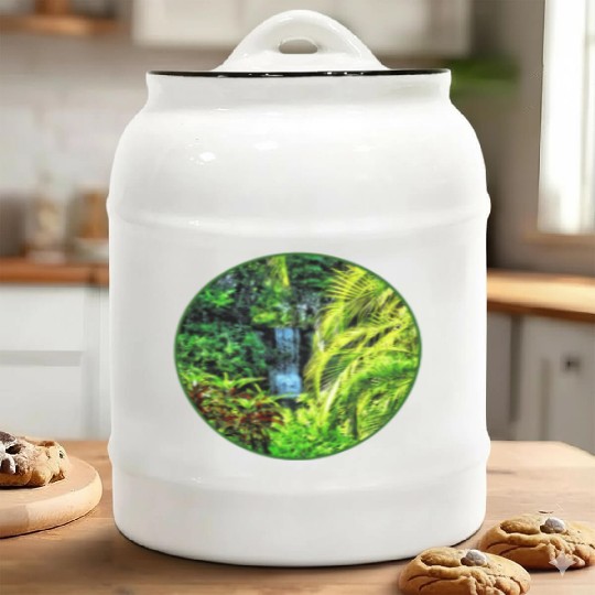 Bahamas - Tropical Waterfall Ceramic Cookie Jars