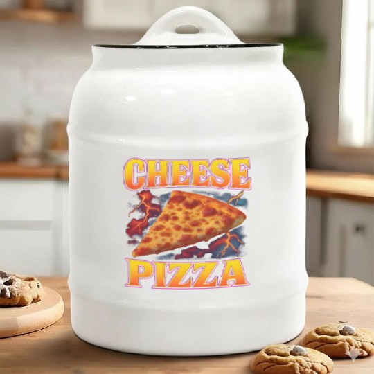 Cheese Pizza Favorite Food Weird 90s Cheese Pizza Ceramic Cookie Jars