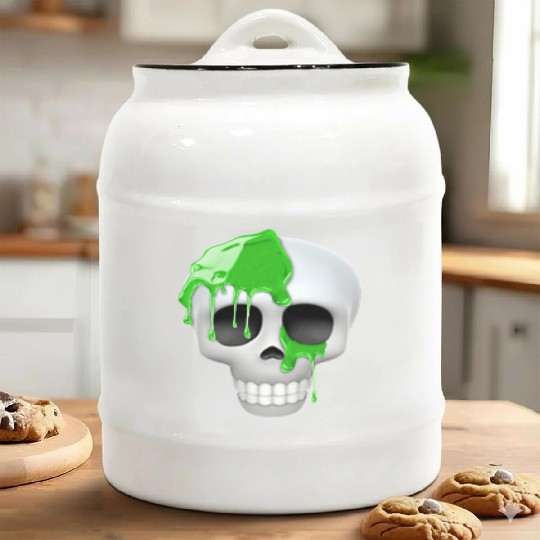 skull toxic emoticon Ceramic Cookie Jars