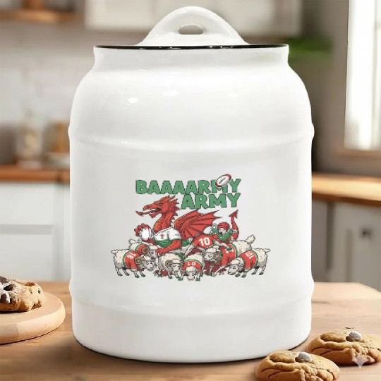 Dragon Rugby Fan Squad  Ceramic Cookie Jars