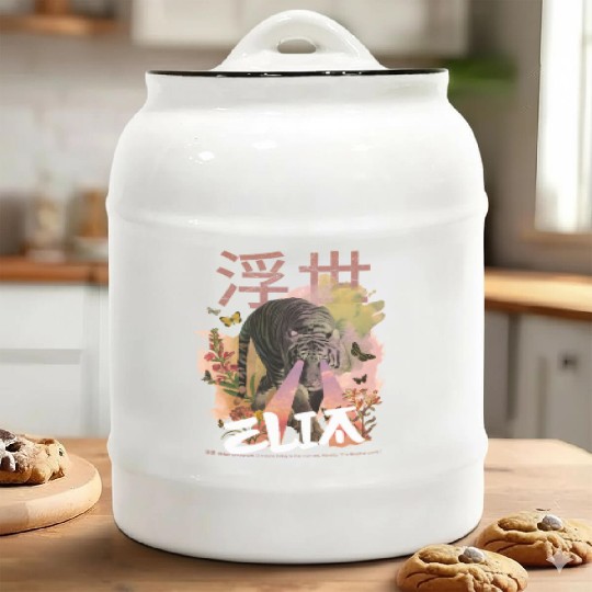 Mystical Tiger with Kanji & Boy Name ELIA Ceramic Cookie Jars