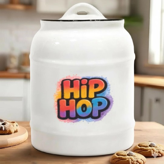 Colorful Hip Hop Graffiti Design Ceramic Cookie Jars