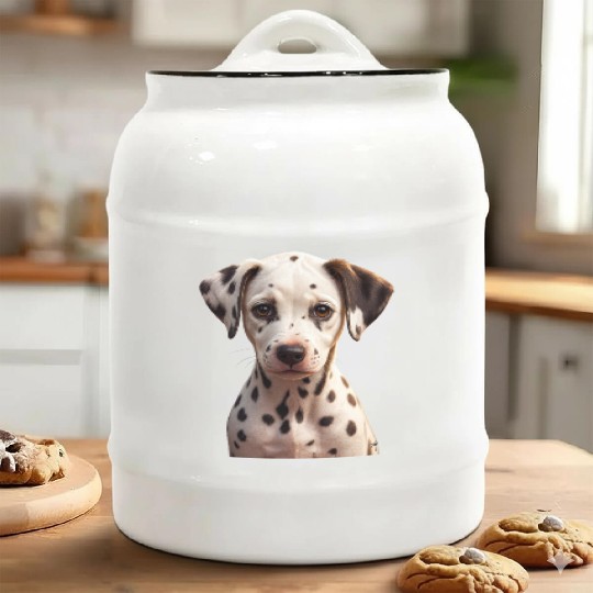 Dalmatian Puppy Portrait on Ceramic Cookie Jars