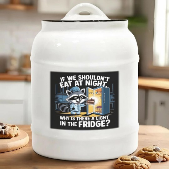 Light in the Fridge Funny Midnight Snack Quote Ceramic Cookie Jars