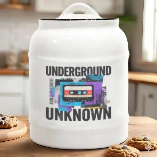 Underground Cassette Tape Urban Art Ceramic Cookie Jars