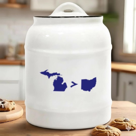 Funny Michigan Greater Than Ohio Ceramic Cookie Jars