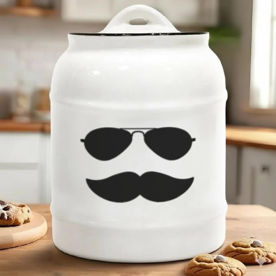 Aviators and Mustache - Father's Day - Movember Ceramic Cookie Jars