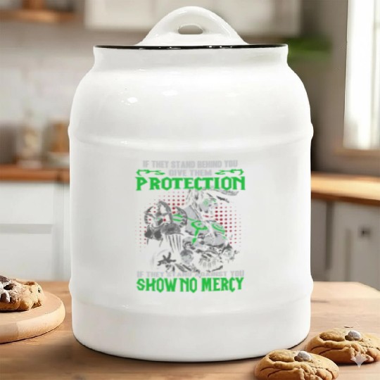 Warcraft-If they stand against you show no mercy Ceramic Cookie Jars