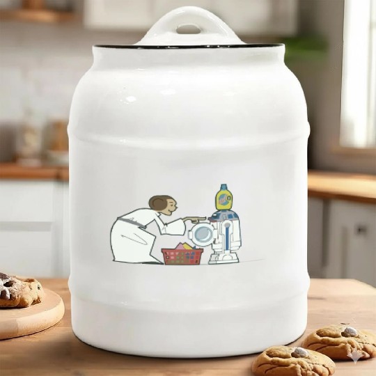 Funny Star Wars r2d2 and Leia comic Ceramic Cookie Jars