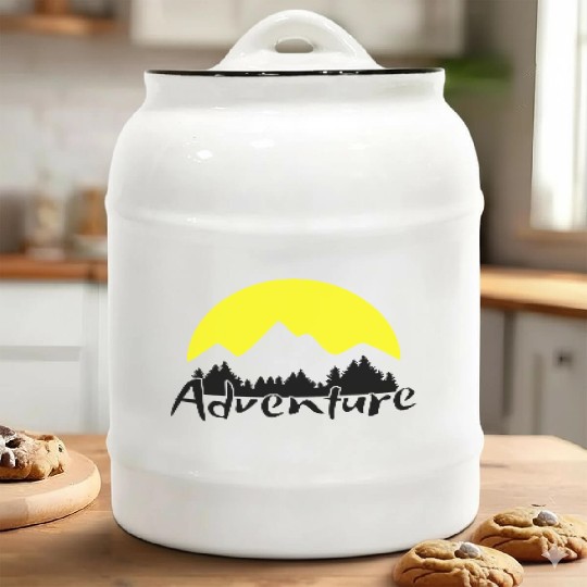 Nature Adventure, Mountains and Forest Ceramic Cookie Jars