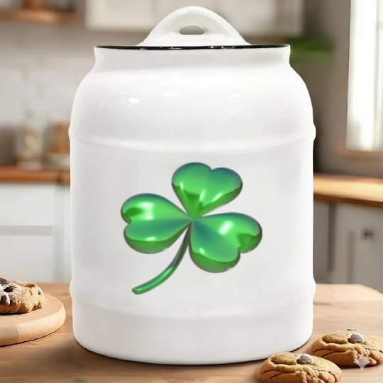 3D Shamrock Ceramic Cookie Jars
