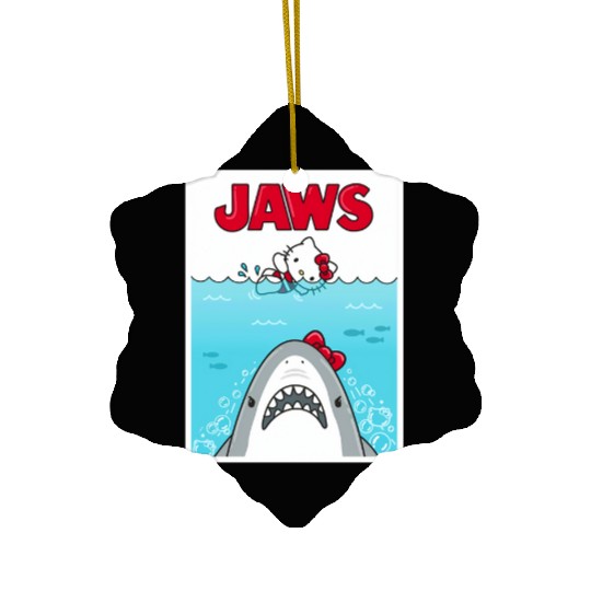 Funny Hello Kitty Unisex Ceramic Ornaments, Jaws Ceramic Ornaments