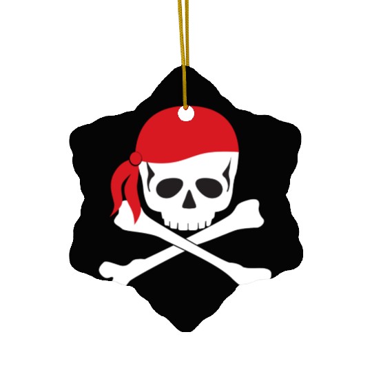 White Skull & Crossbones Ceramic Ornaments