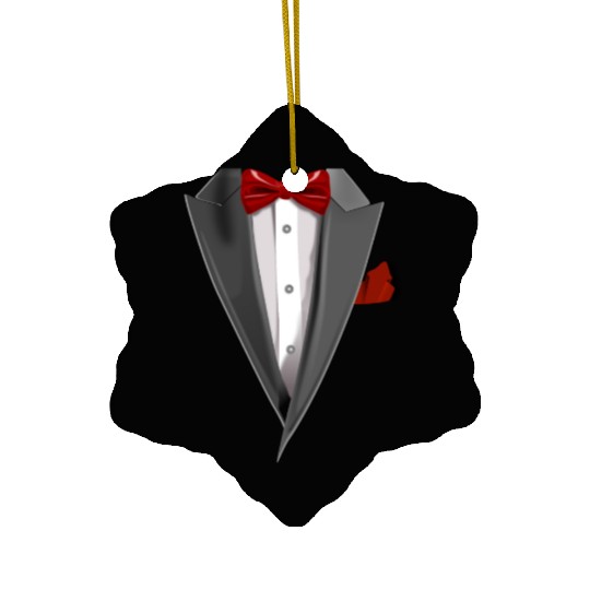 Tuxedo Tie Designs Tux red Ceramic Ornaments