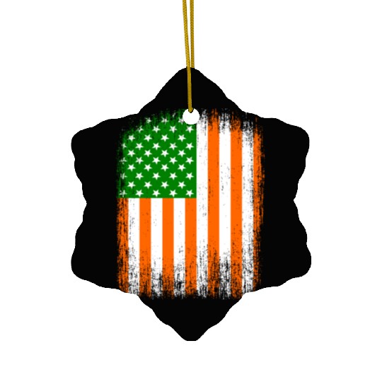 Irish American Flag Ceramic Ornaments