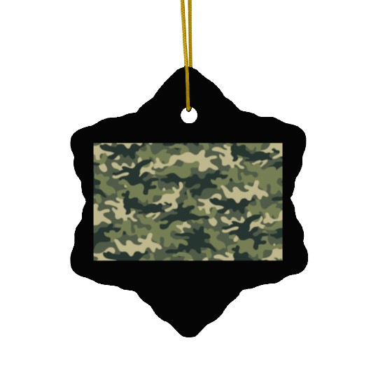 Camouflage pattern green Ceramic Ornaments