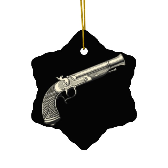 Retro pirates gun design Ceramic Ornaments
