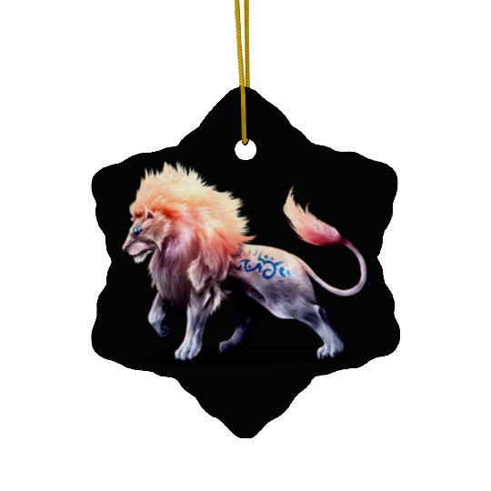 lion in flames Ceramic Ornaments