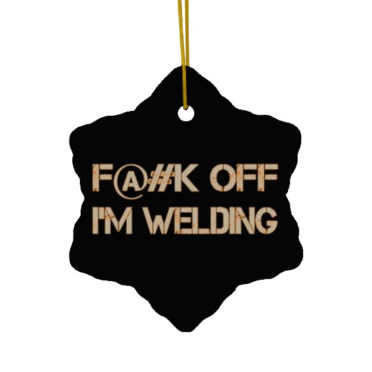 Fuck Off Tan-Orange Ceramic Ornaments