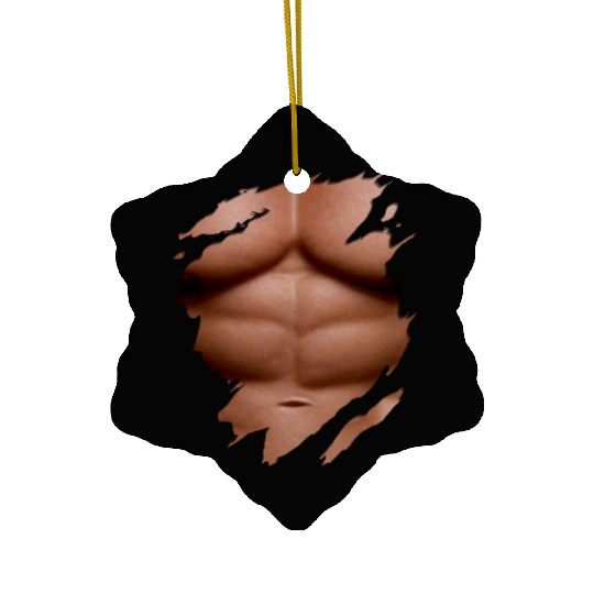 Ripped Ceramic Ornaments Chest Six Pack Abs Muscles