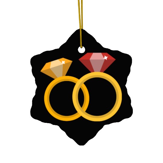 Wedding Rings Ceramic Ornaments