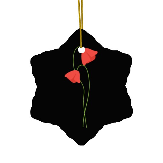 Poppy flower Ceramic Ornaments