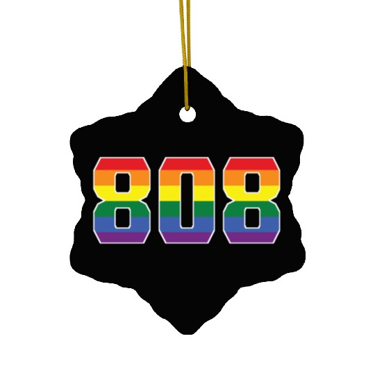 Gay Pride 808 Honolulu Area Code Ceramic Ornaments