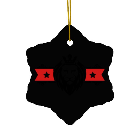 lion head banner Ceramic Ornaments