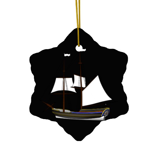 ship boat canoe sailboat submarine yacht anchor405 Ceramic Ornaments