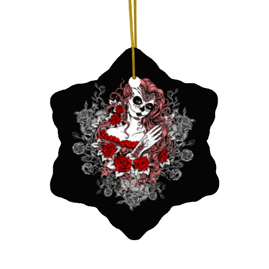 Santa Muerte Holy Woman Skull Mexico Dead Saint Ceramic Ornaments